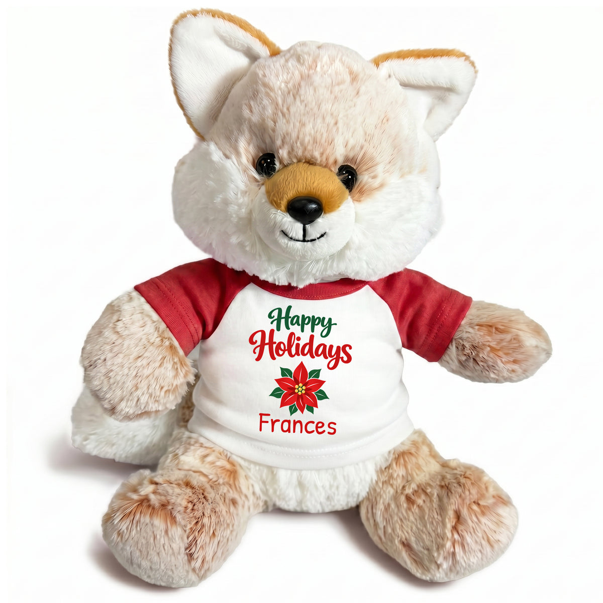 Personalized Christmas Stuffed Fox - 11 Inch Plush Fancy Fox