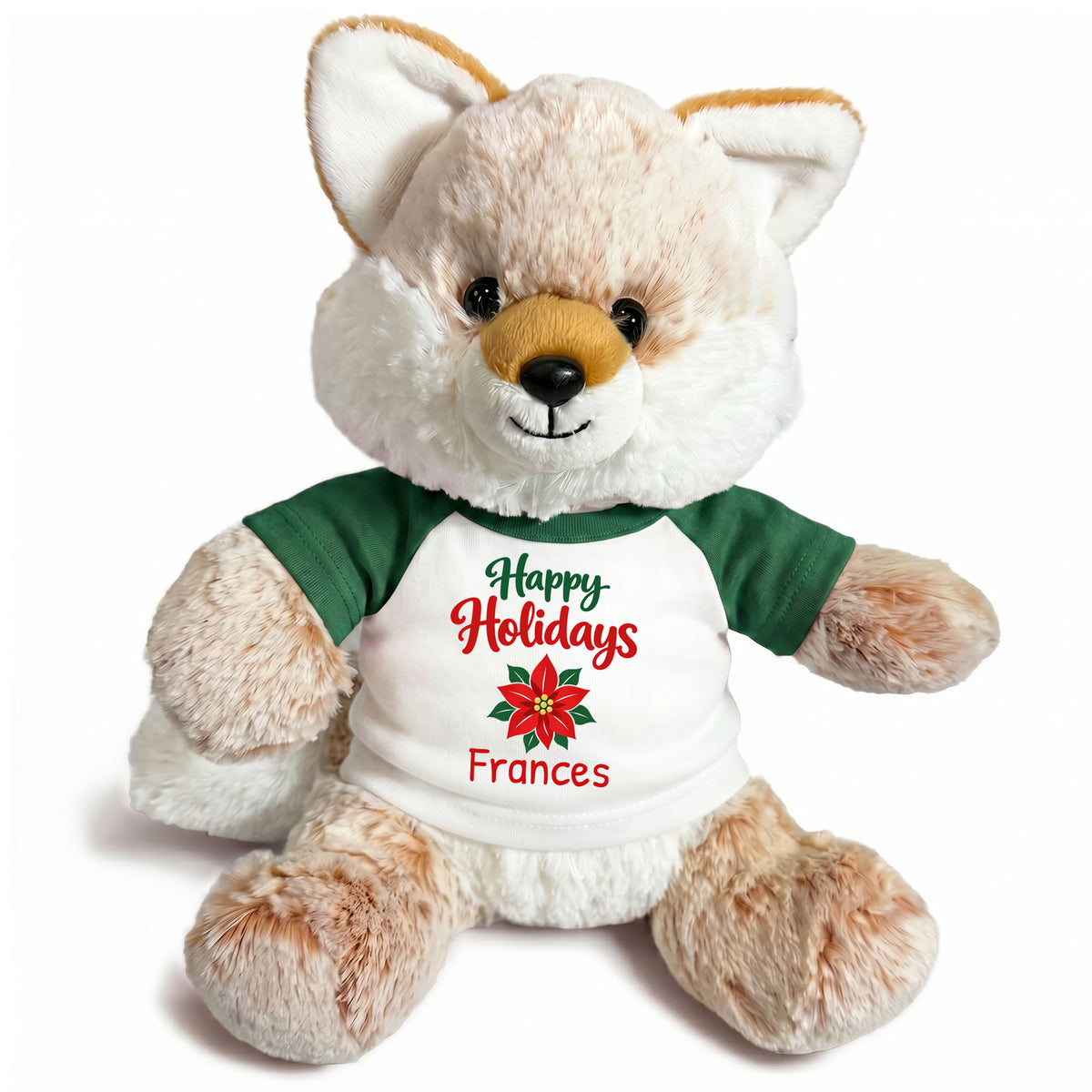 Personalized Christmas Stuffed Fox - 11 Inch Plush Fancy Fox