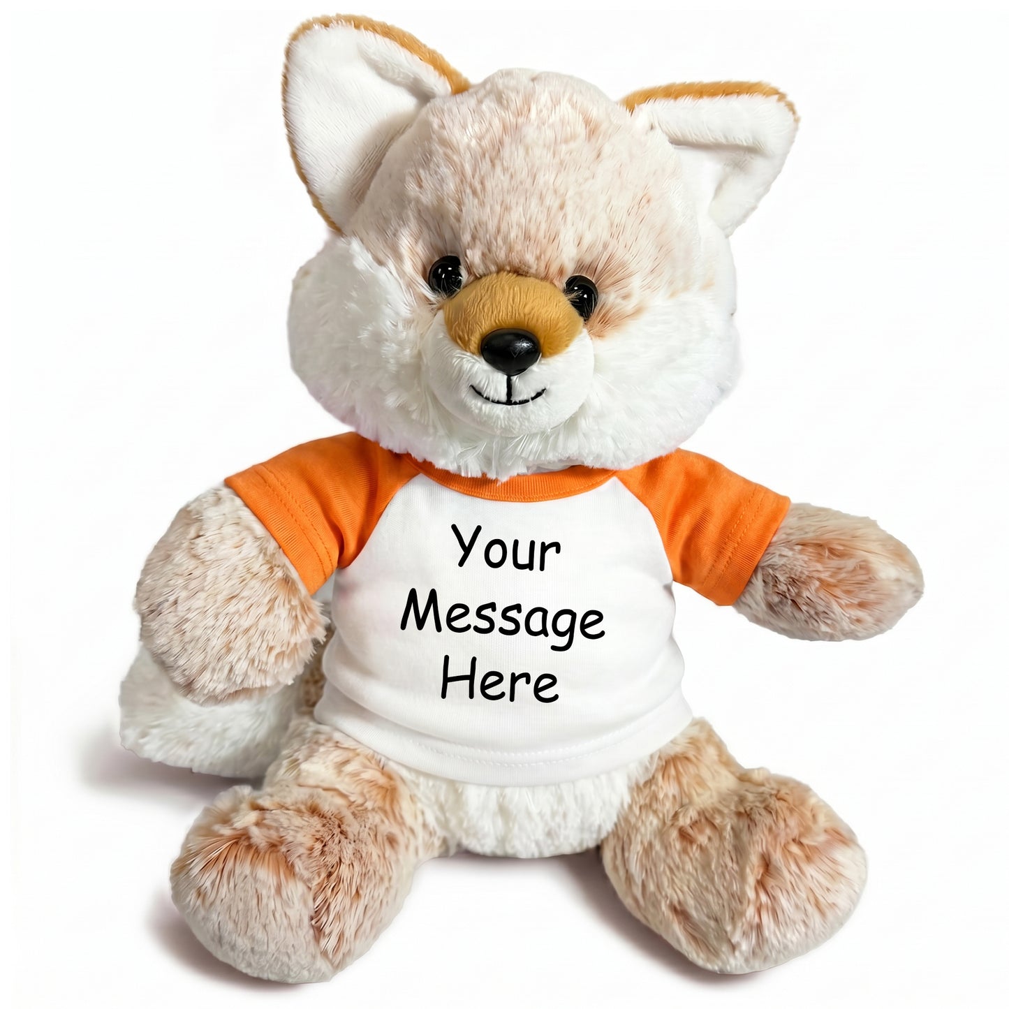 Personalized Stuffed Fox - 11 Inch Fancy Fox - Orange Shirt
