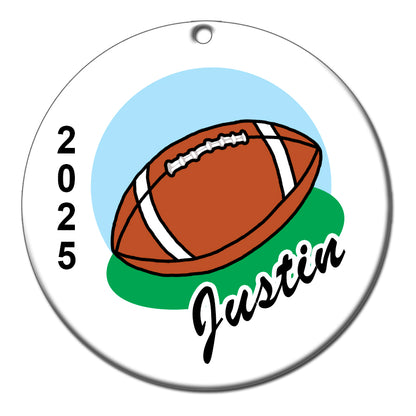 Football Personalized Christmas Ornament