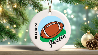 Football Personalized Christmas Ornament