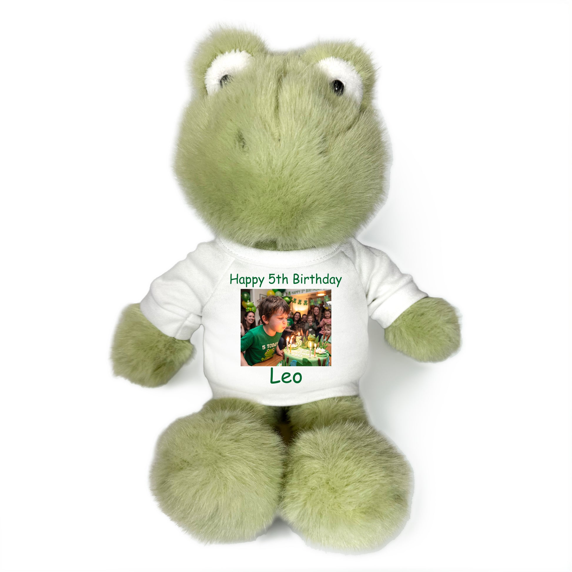 Personalized Stuffed Frog - 10 Inch Forget Me Not Frog with Photo and/or Text