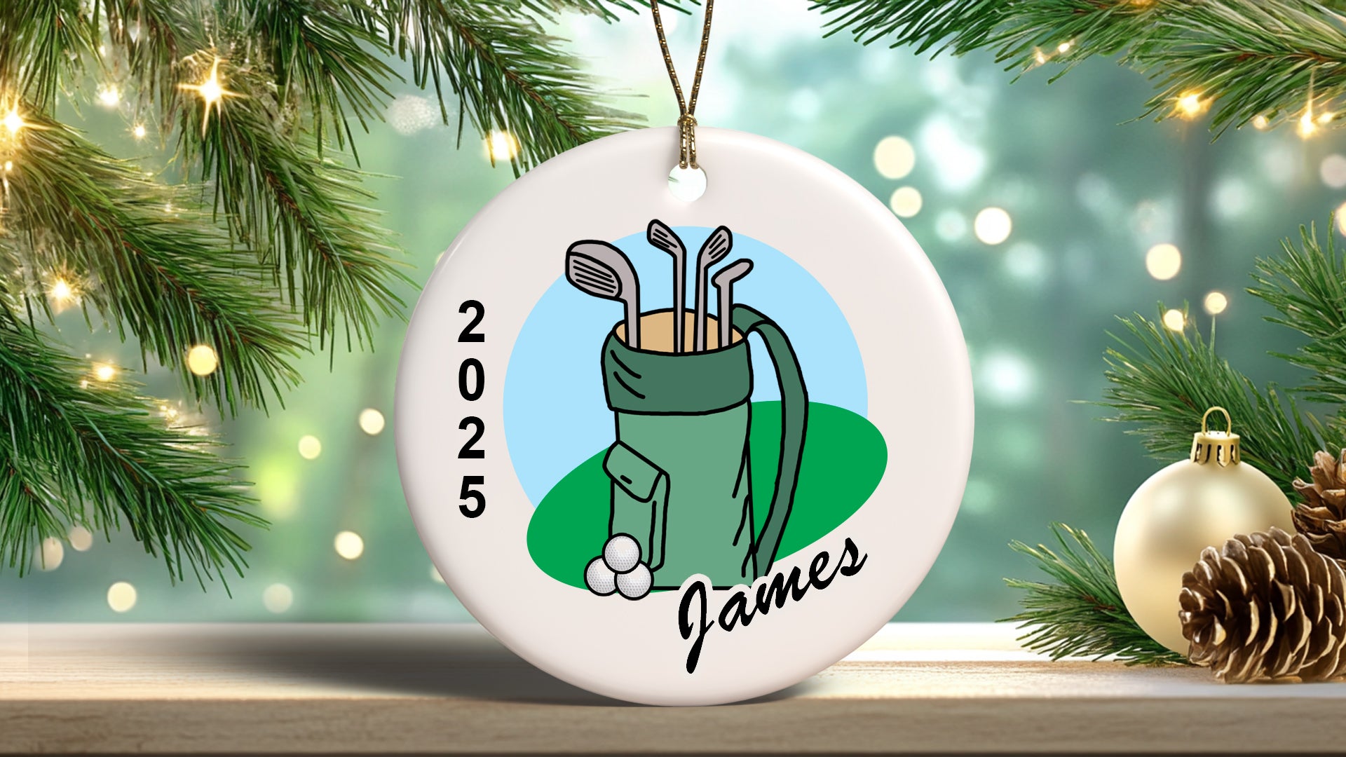 Golf Personalized Christmas Ornament