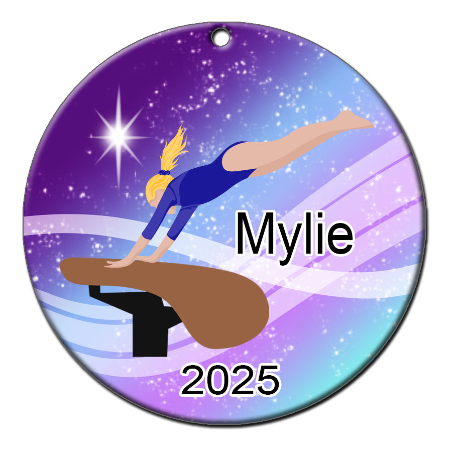 Gymnastics Dreams Christmas Ornament - Vault Design