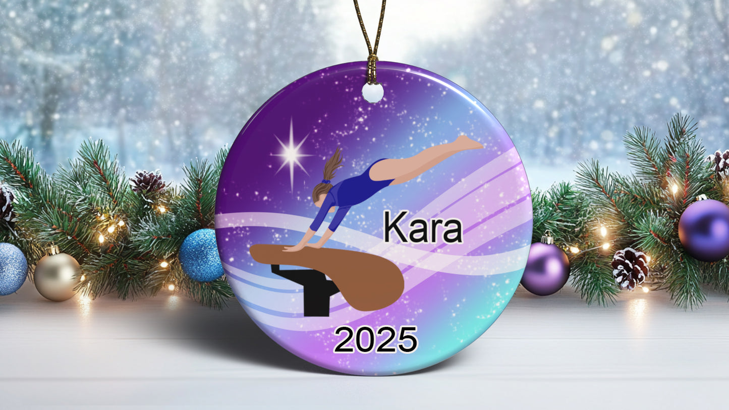 Gymnastics Dreams Christmas Ornament - Vault Design