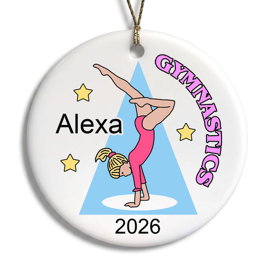 Gymnastics Christmas Ornament - Handstand Girl Design