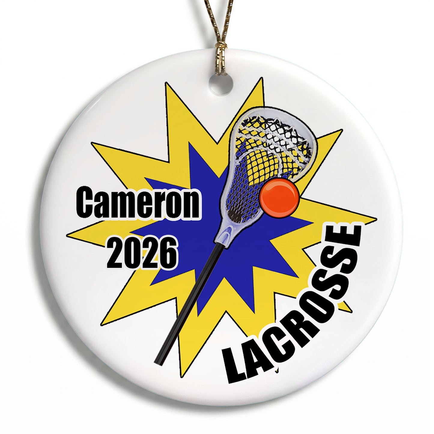 Lacrosse Personalized Christmas Ornament