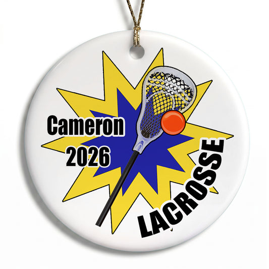 Lacrosse Personalized Christmas Ornament