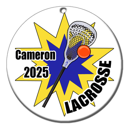 Lacrosse Personalized Christmas Ornament
