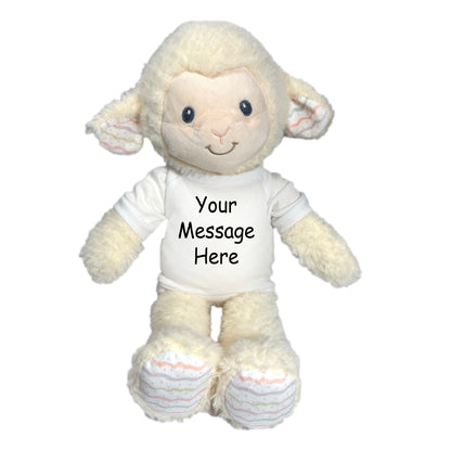 Personalized Stuffed Sheep / Lamb -  12" Lovelee Lamb, Ebba Baby Plush Collection