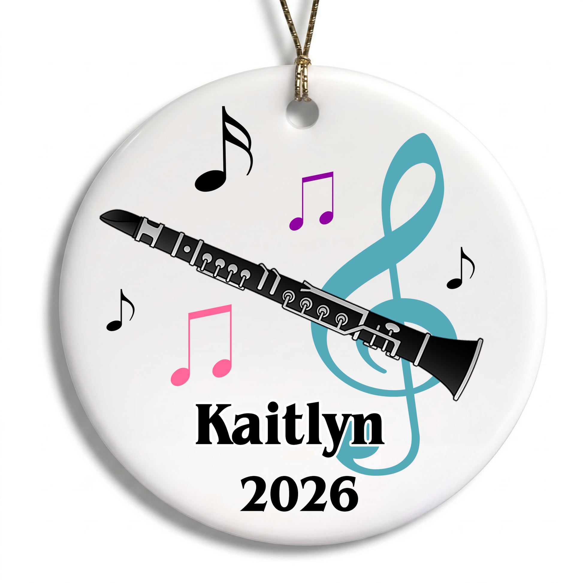 Clarinet Personalized Christmas Ornament