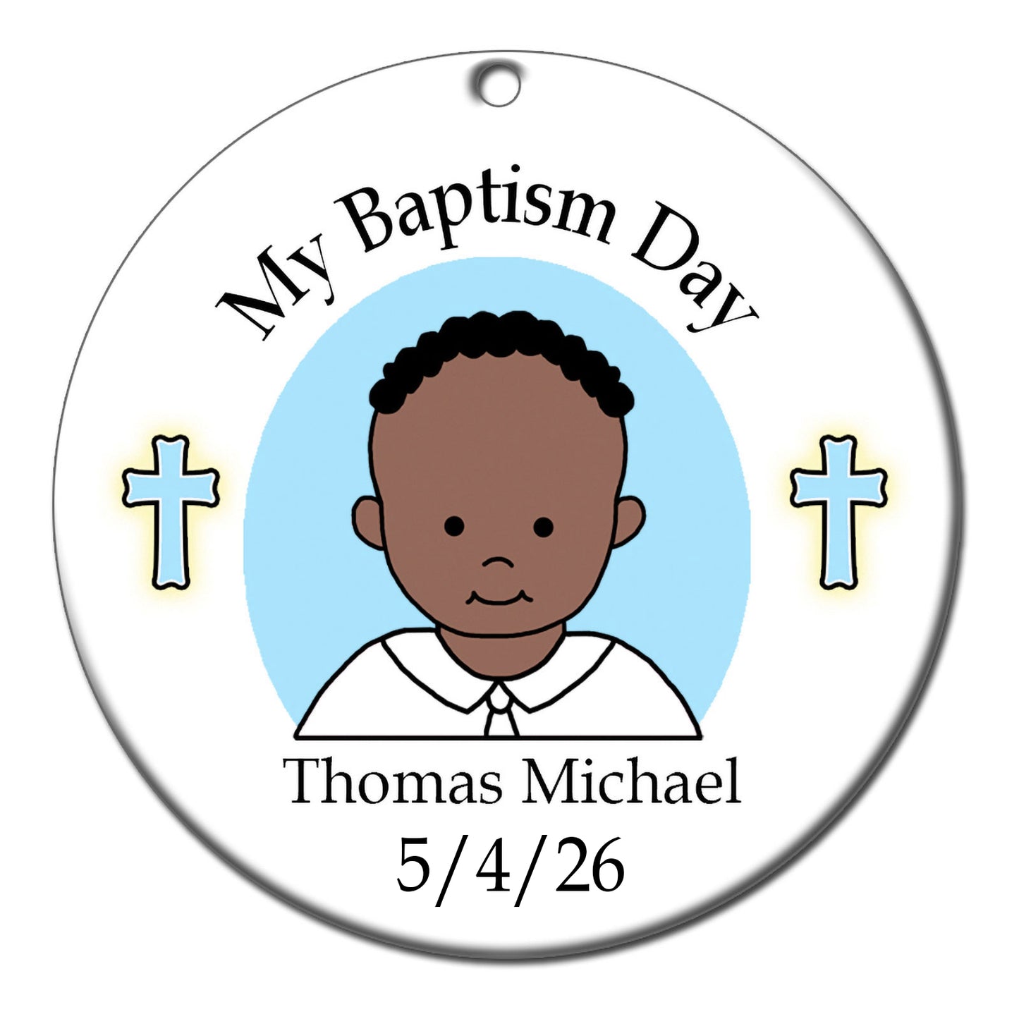 Baptism or Christening Personalized Christmas Ornament - Baby Boy