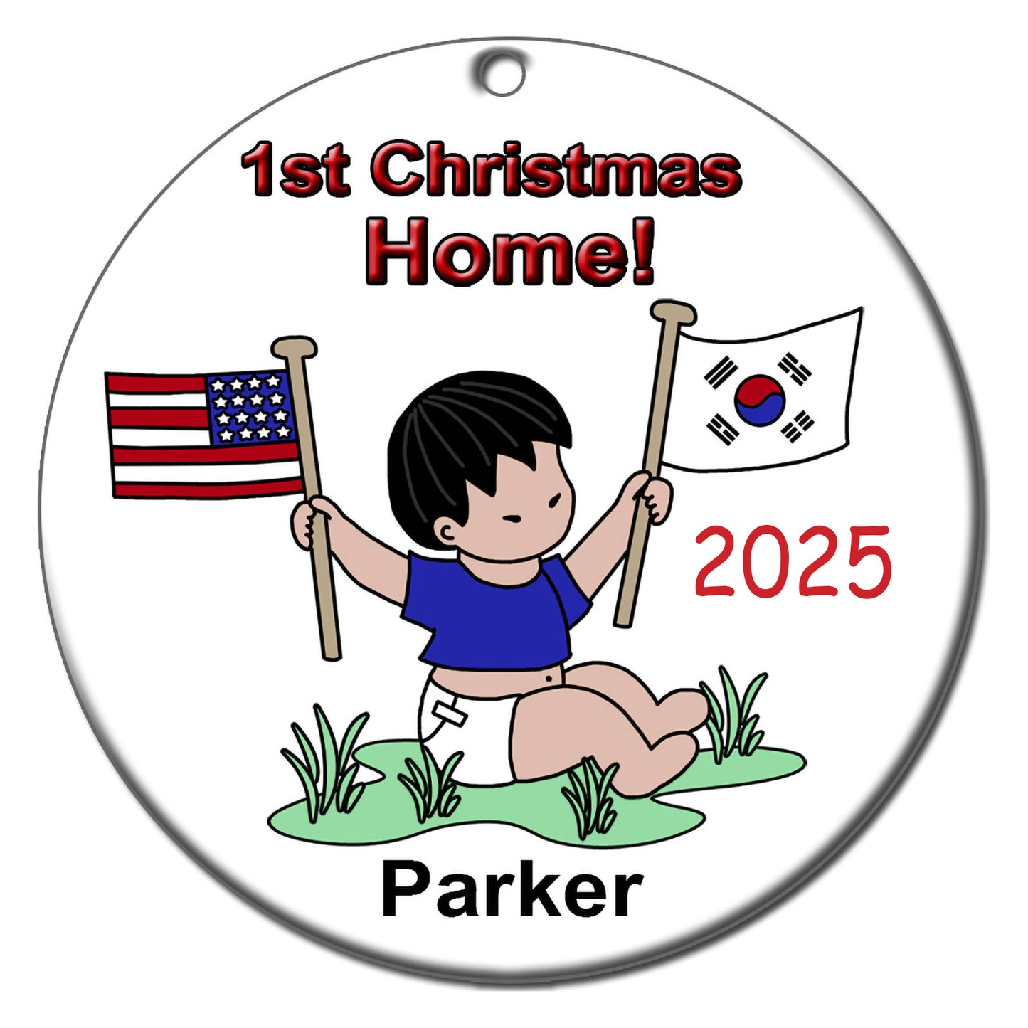 Flag Baby Boy Adoption Ornament (20 countries available)