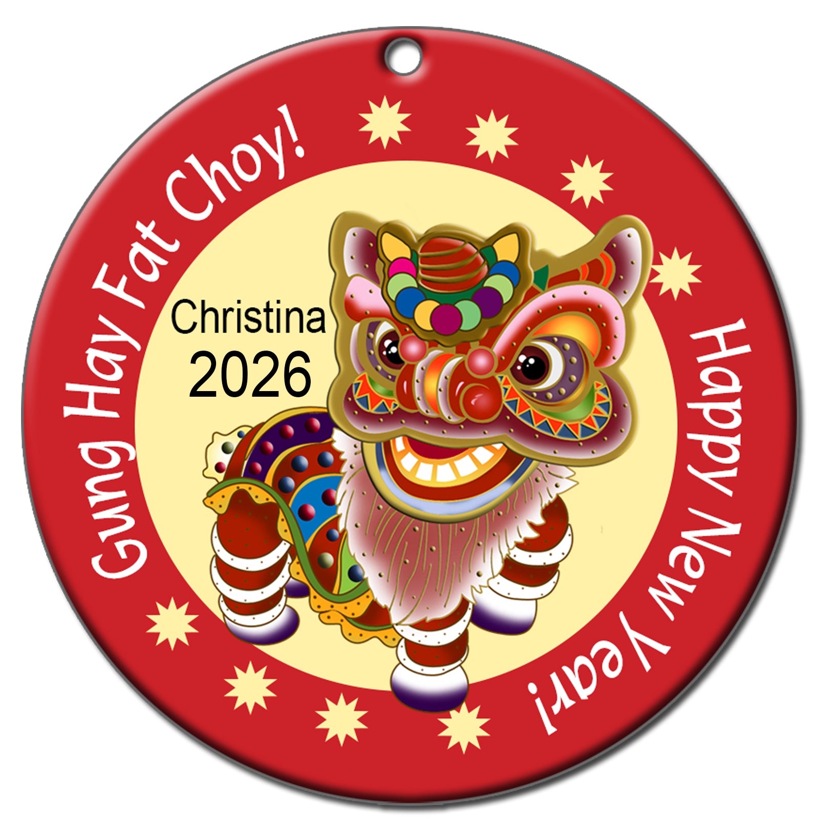 Lion Dancer Personalized Chinese New Year Ornament