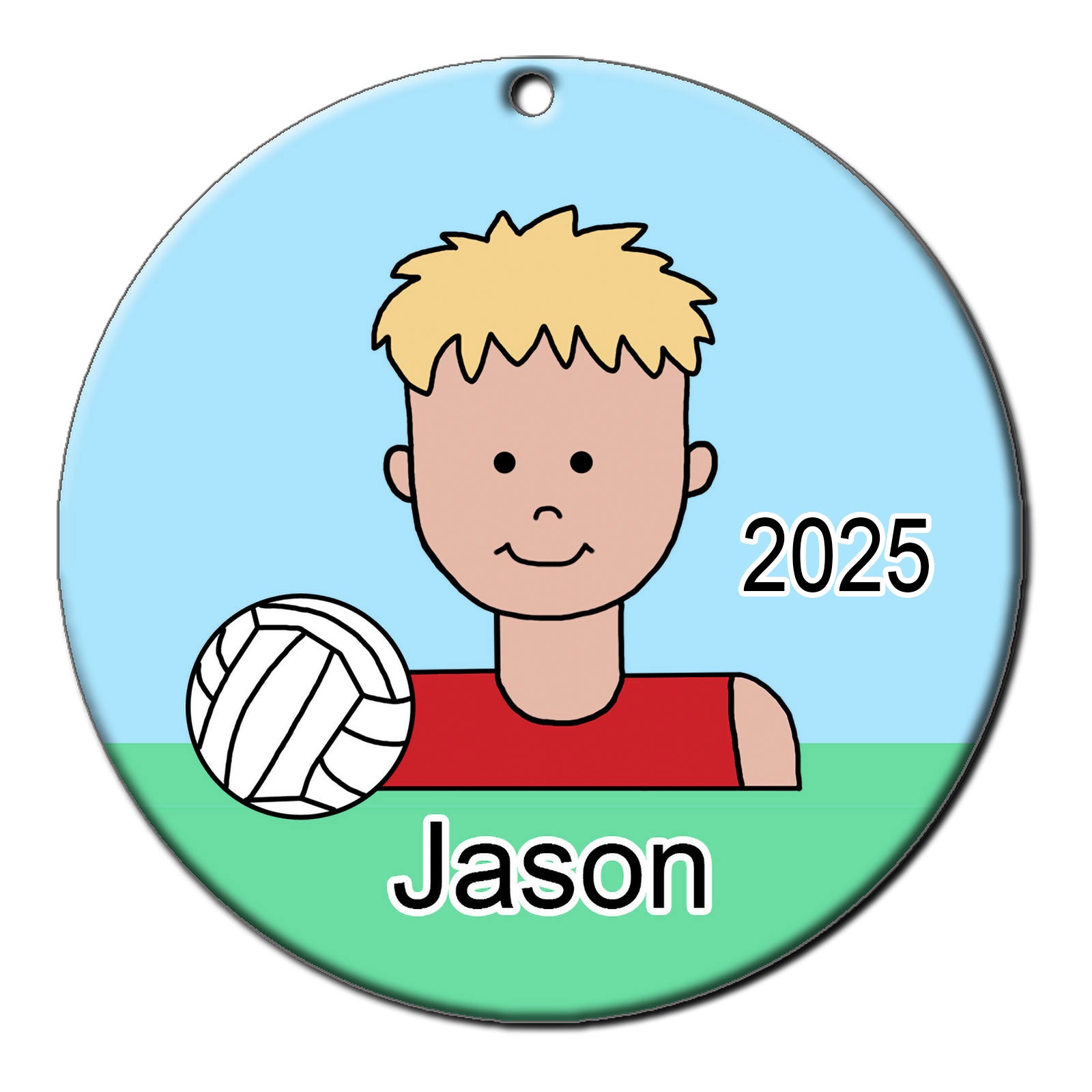 Volleyball Kid Personalized Christmas Ornament - Girl