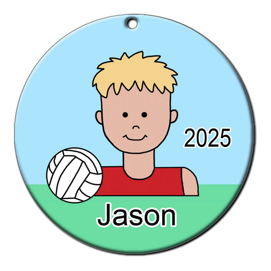 Volleyball Kid Personalized Christmas Ornament - Girl