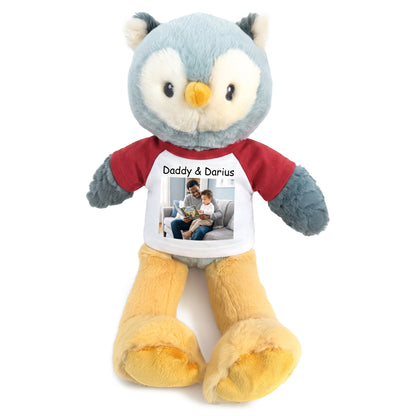 Personalized Stuffed Owl - 12 Inch Ollie Owl with Photo and/or Text