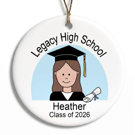 Graduation Personalized Christmas Ornament - Girl or Woman