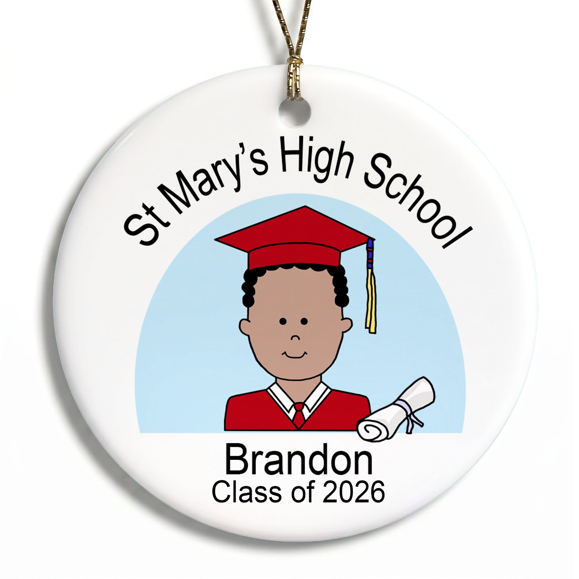 Graduation Personalized Christmas Ornament - Boy or Man