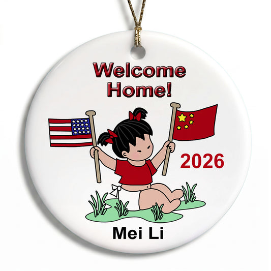 Flag Baby Girl Adoption Ornament (20 countries available)