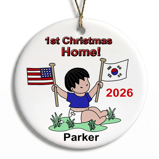 Flag Baby Boy Adoption Ornament (20 countries available)