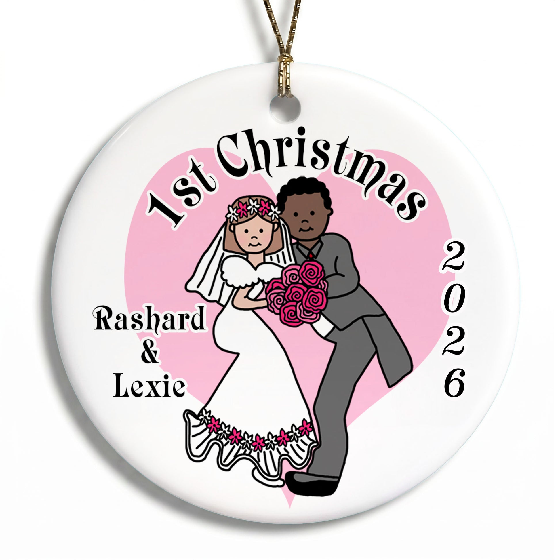 Forever Love Wedding or Anniversary Christmas Ornament
