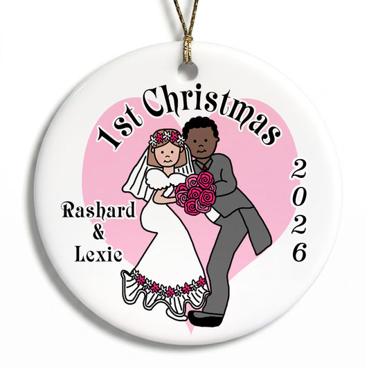 Forever Love Wedding or Anniversary Christmas Ornament
