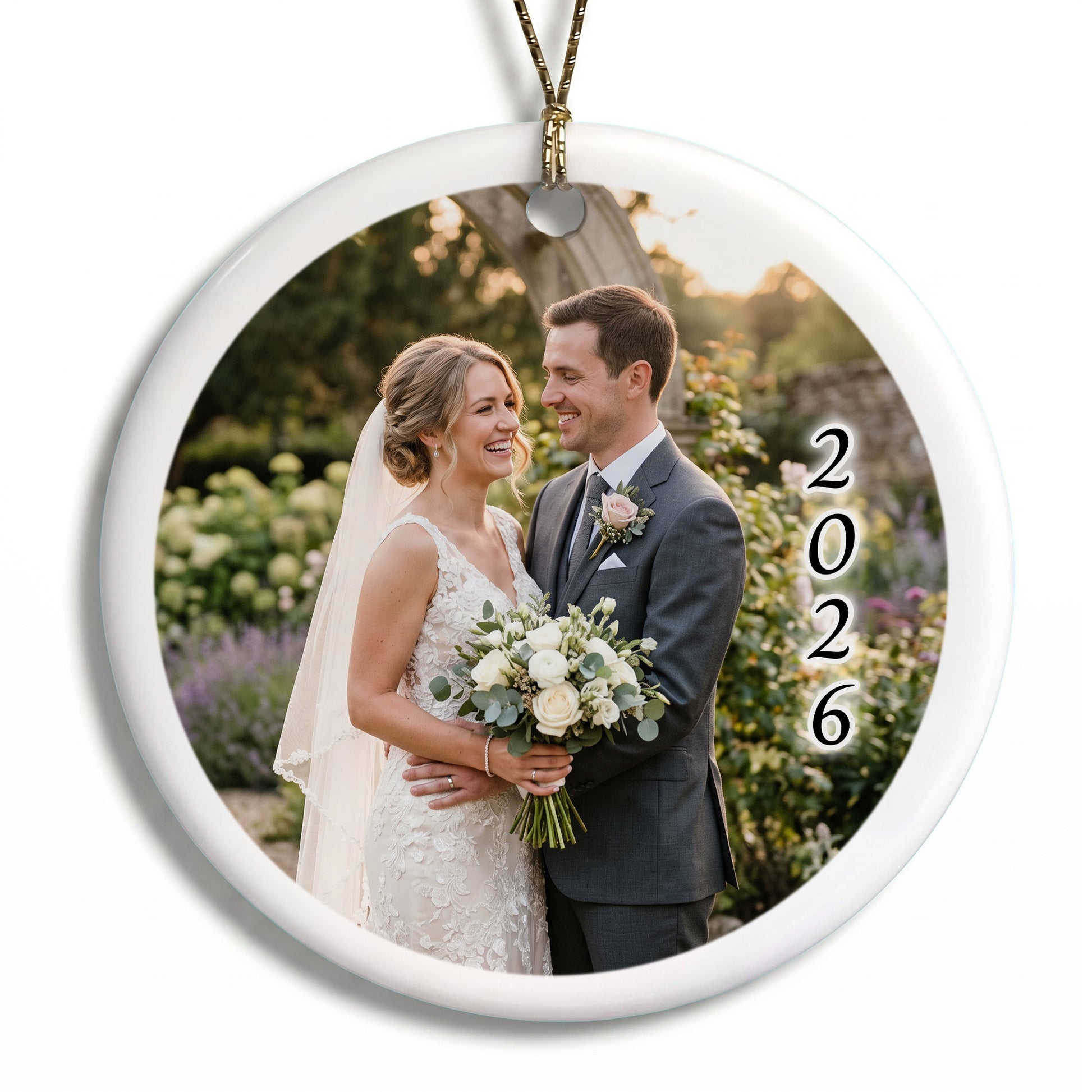 Custom Photo Ornament - White Border Style