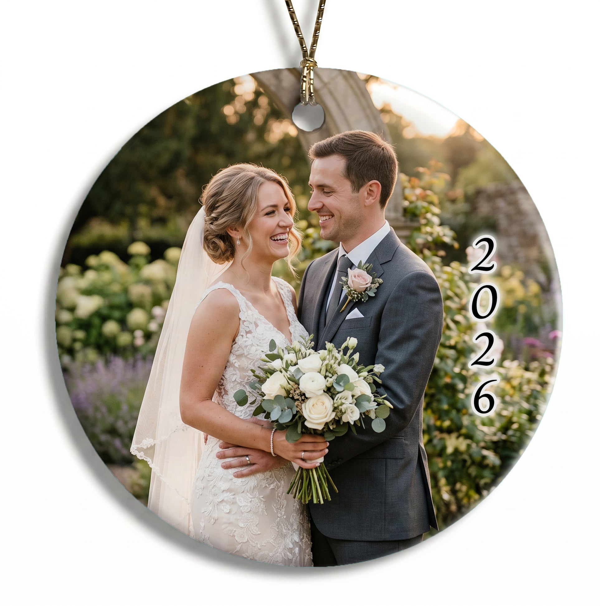 Photo Christmas Ornament - Round - Full Bleed Style