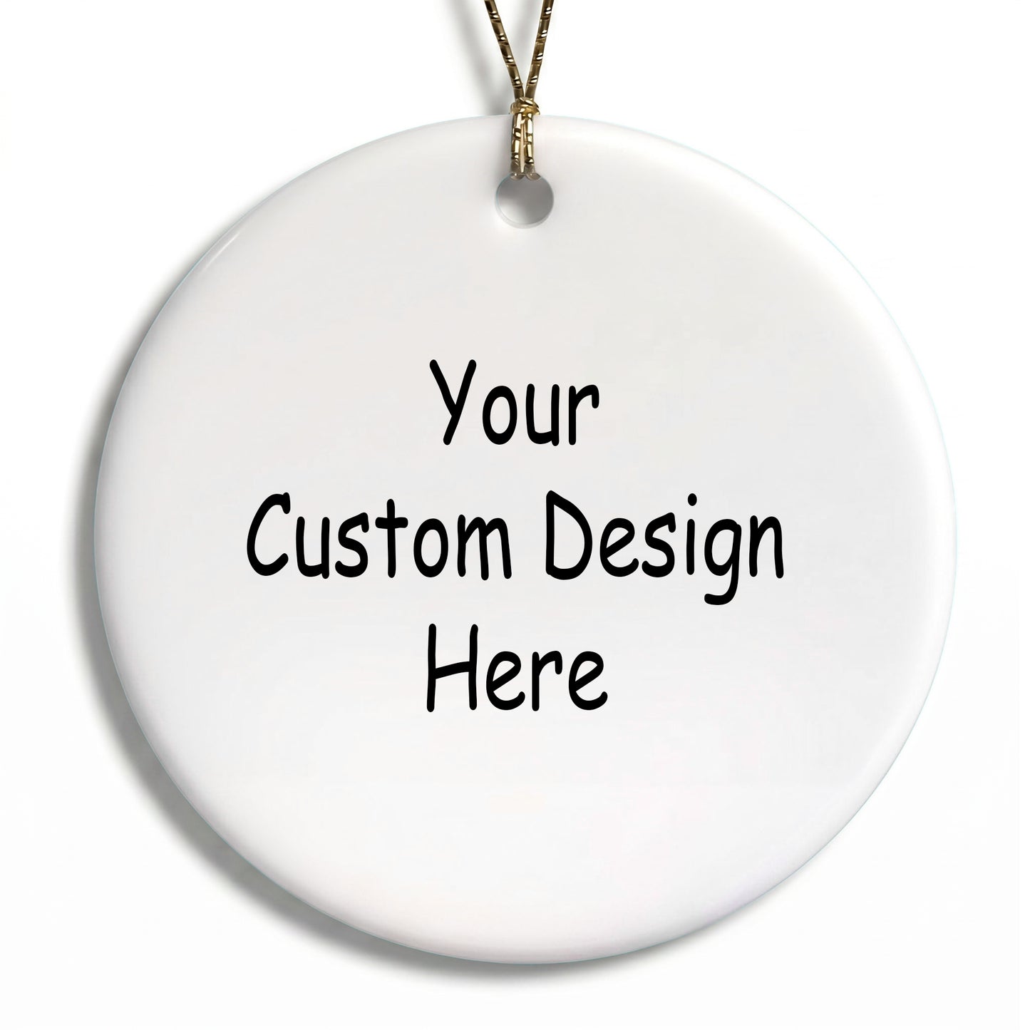 Custom Ceramic Christmas Ornament, Your Art, Logo, Design, or Text