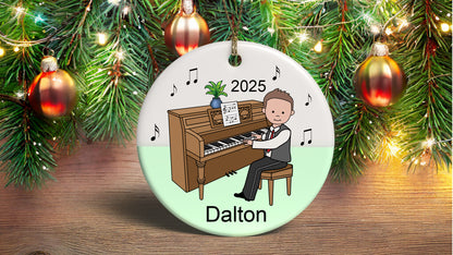 Piano Recital Boy Personalized Christmas Ornament
