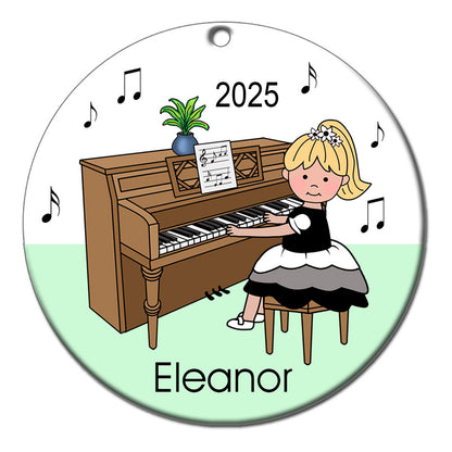 Piano Recital Girl Personalized Christmas Ornament