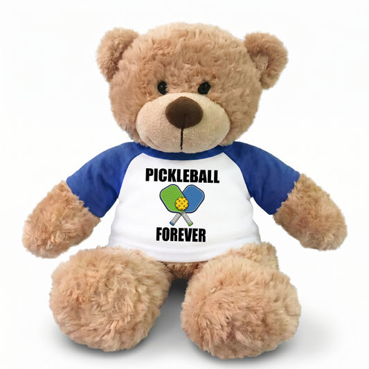Personalized Pickleball Teddy Bear - 13" Bonny Bear, Paddle Design 