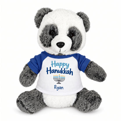 Personalized Hanukkah Stuffed Panda - 11 Inch Plush Ping Panda