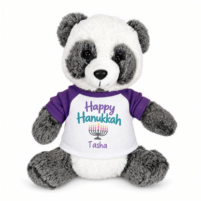 Personalized Hanukkah Stuffed Panda - 11 Inch Plush Ping Panda
