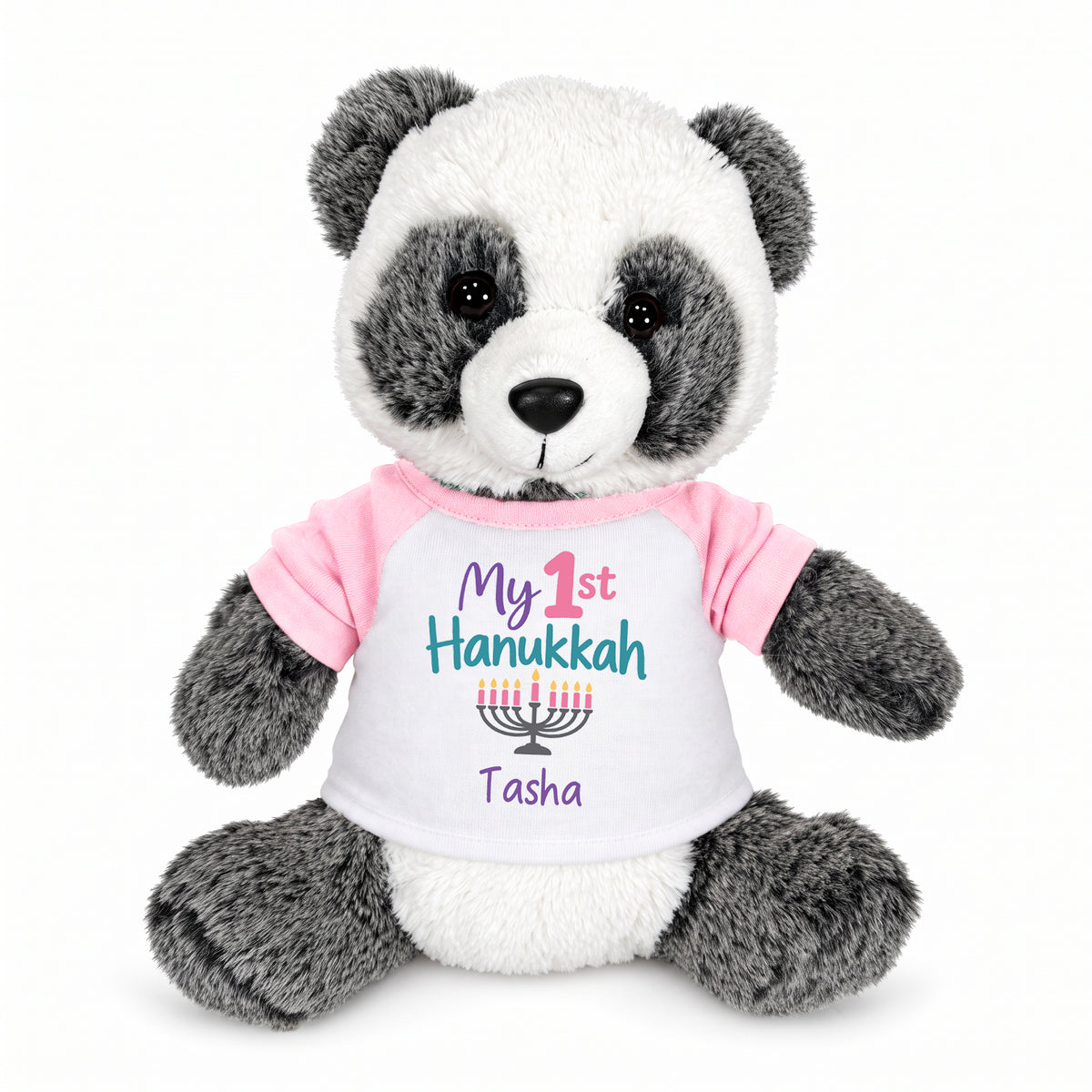 Personalized Hanukkah Stuffed Panda - 11 Inch Plush Ping Panda
