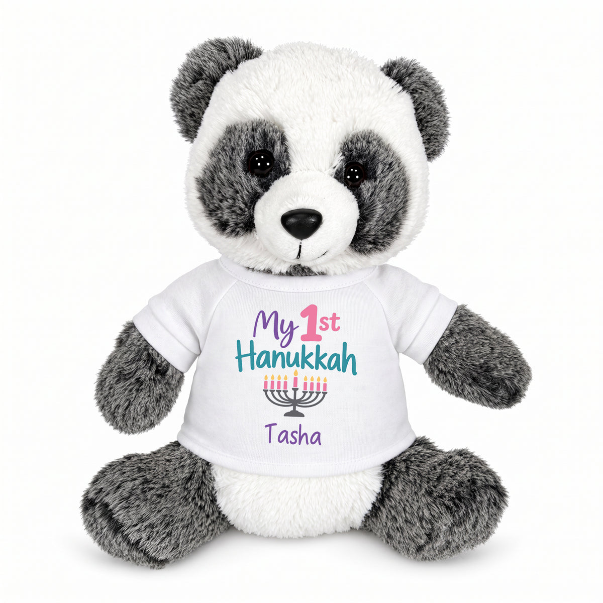 Personalized Hanukkah Stuffed Panda - 11 Inch Plush Ping Panda