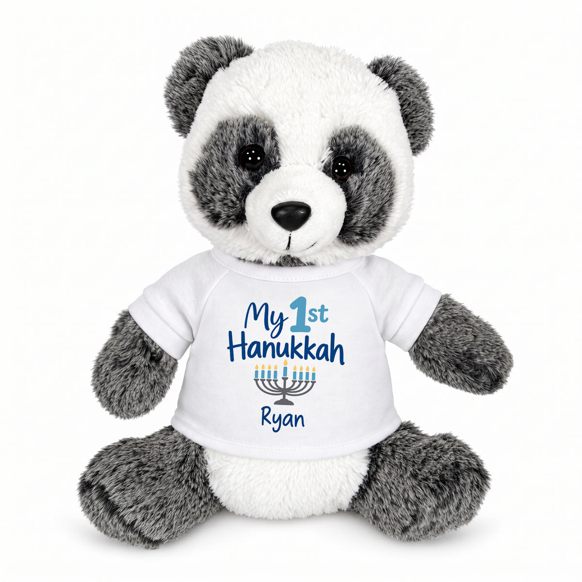Personalized Hanukkah Stuffed Panda - 11 Inch Plush Ping Panda