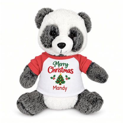 Personalized Christmas Stuffed Panda - 11 Inch Plush Ping Panda