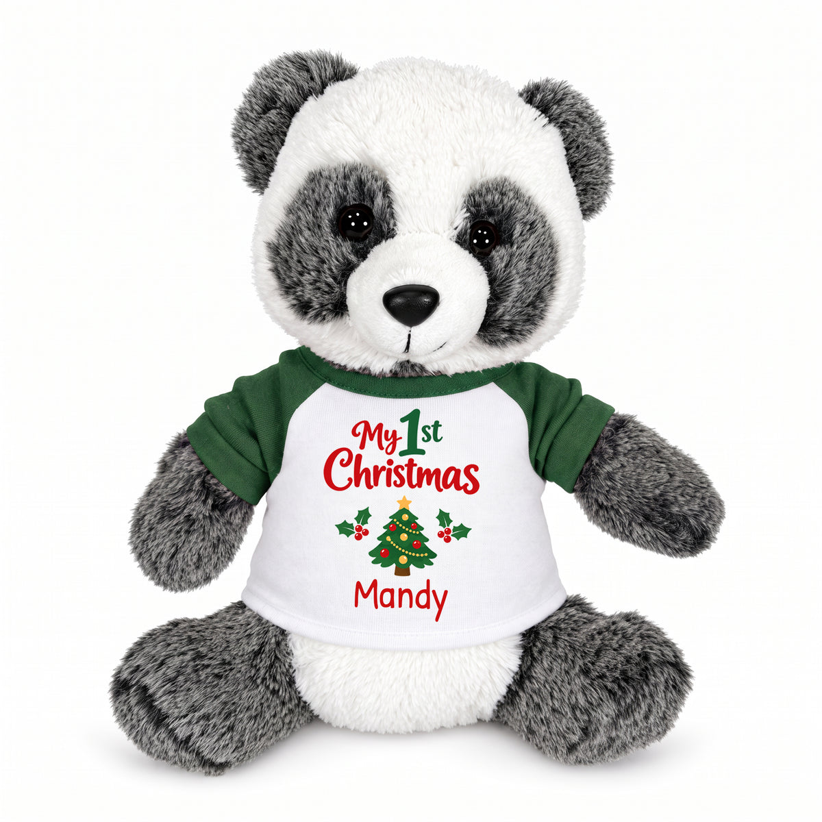 Personalized Christmas Stuffed Panda - 11 Inch Plush Ping Panda