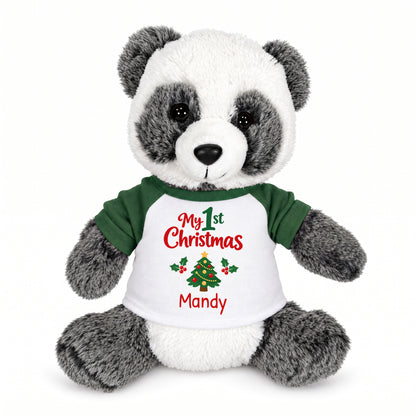 Personalized Christmas Stuffed Panda - 11 Inch Plush Ping Panda
