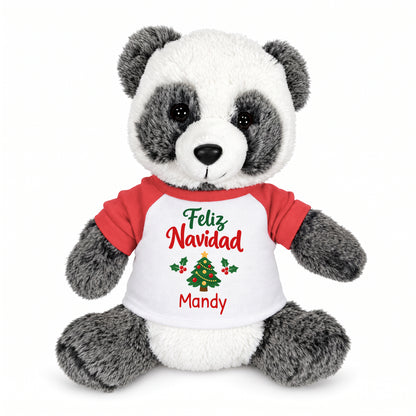 Personalized Christmas Stuffed Panda - 11 Inch Plush Ping Panda