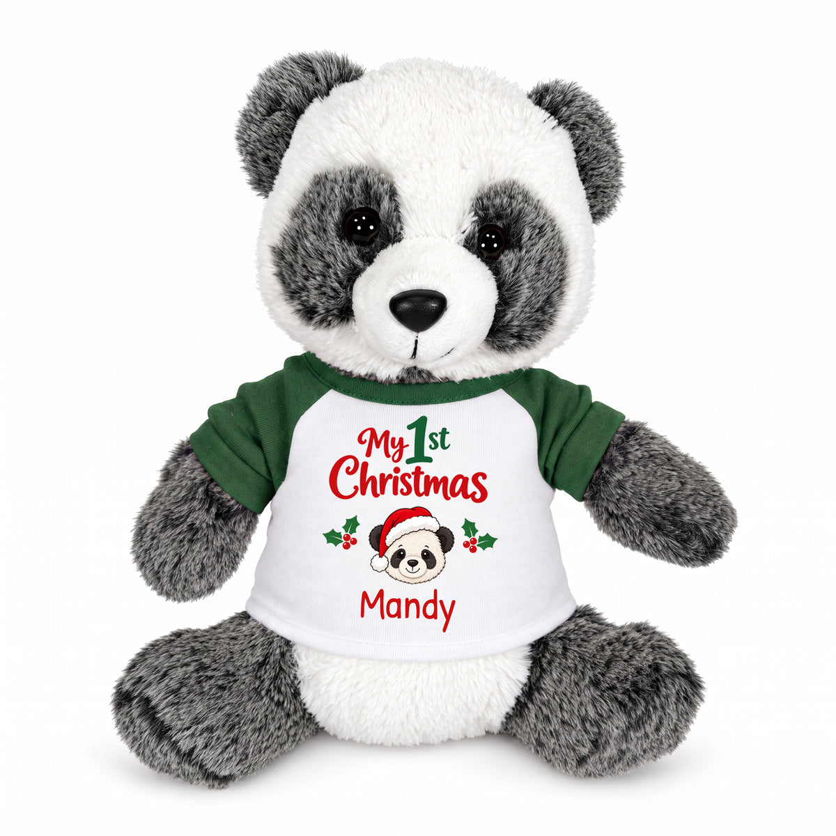 Personalized Christmas Stuffed Panda - 11 Inch Plush Ping Panda