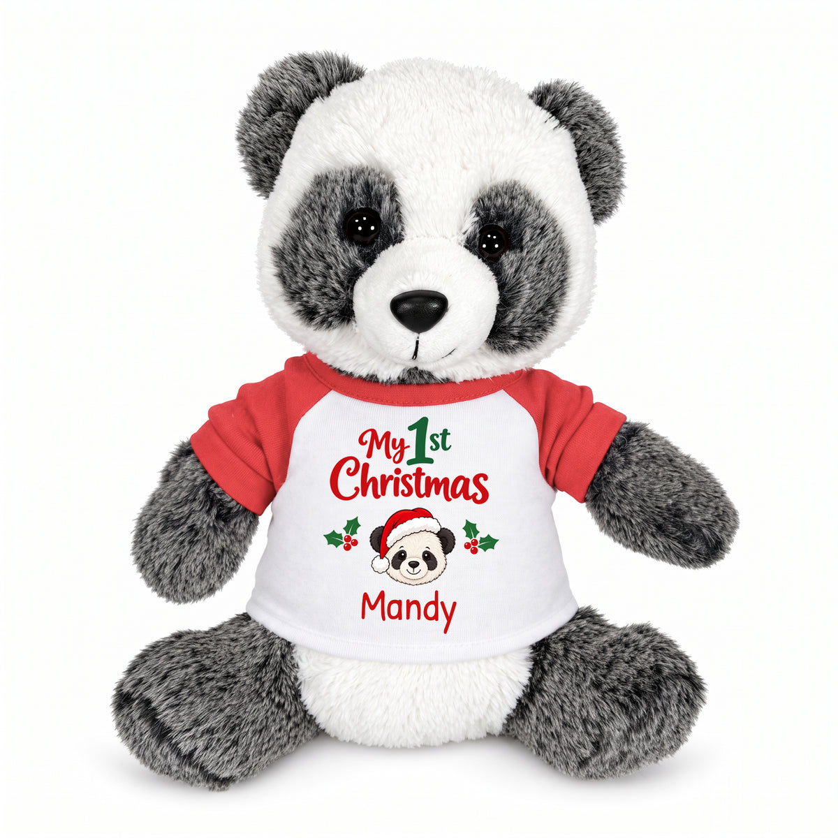 Personalized Christmas Stuffed Panda - 11 Inch Plush Ping Panda