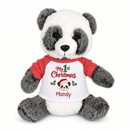 Personalized Christmas Stuffed Panda - 11 Inch Plush Ping Panda