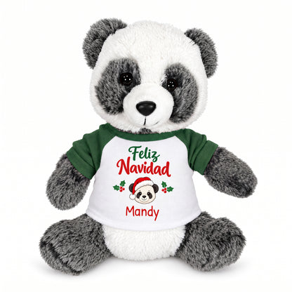 Personalized Christmas Stuffed Panda - 11 Inch Plush Ping Panda