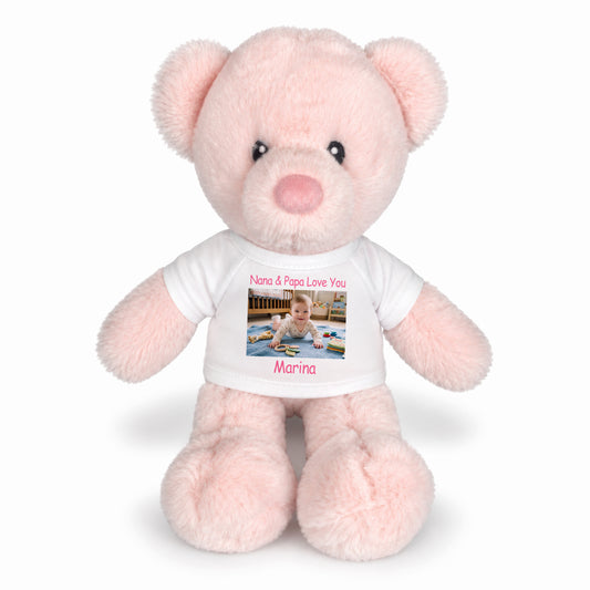 Personalized Teddy Bear - Ebba Pink Baby Kori Bear, 11"