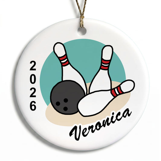 Bowling Personalized Christmas Ornament