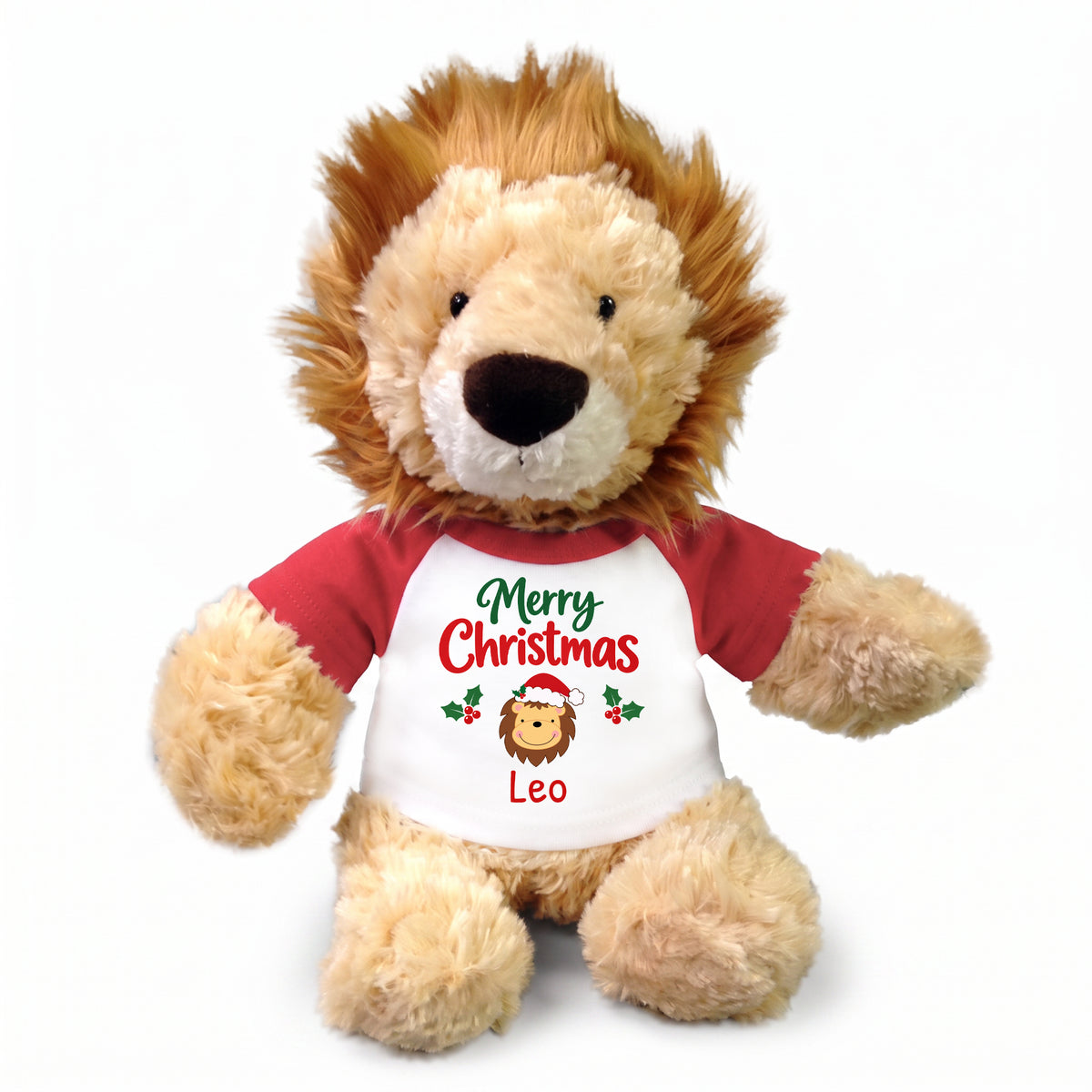 Personalized Christmas Stuffed Lion - 12 Inch Plush Tubbie Wubbies Lion