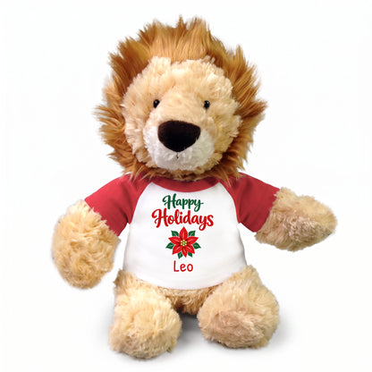 Personalized Christmas Stuffed Lion - 12 Inch Plush Tubbie Wubbies Lion